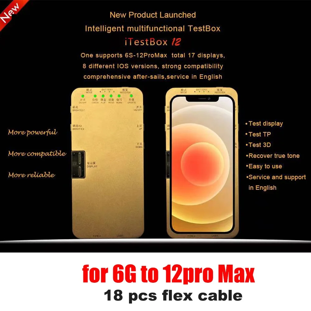 iTestBox 12 DLS200 LCD Screen Tester Box For iPhone 12Pro 12Mini 11Pro MAX XS 8 7 6S 6 Ambient Light Sensor 3D Testing True Tone