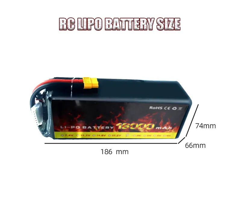 FPV Battery Drone Batteries 16000mah 6S 25c 22.2V  XT60 XT90 Drone Lipo Battery for FPV UVA Drone