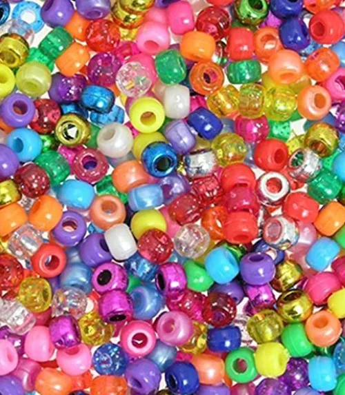 Big Value Plastic 9mm 1000 Piece Opaque Color Pony Beads Seed beads Multi color