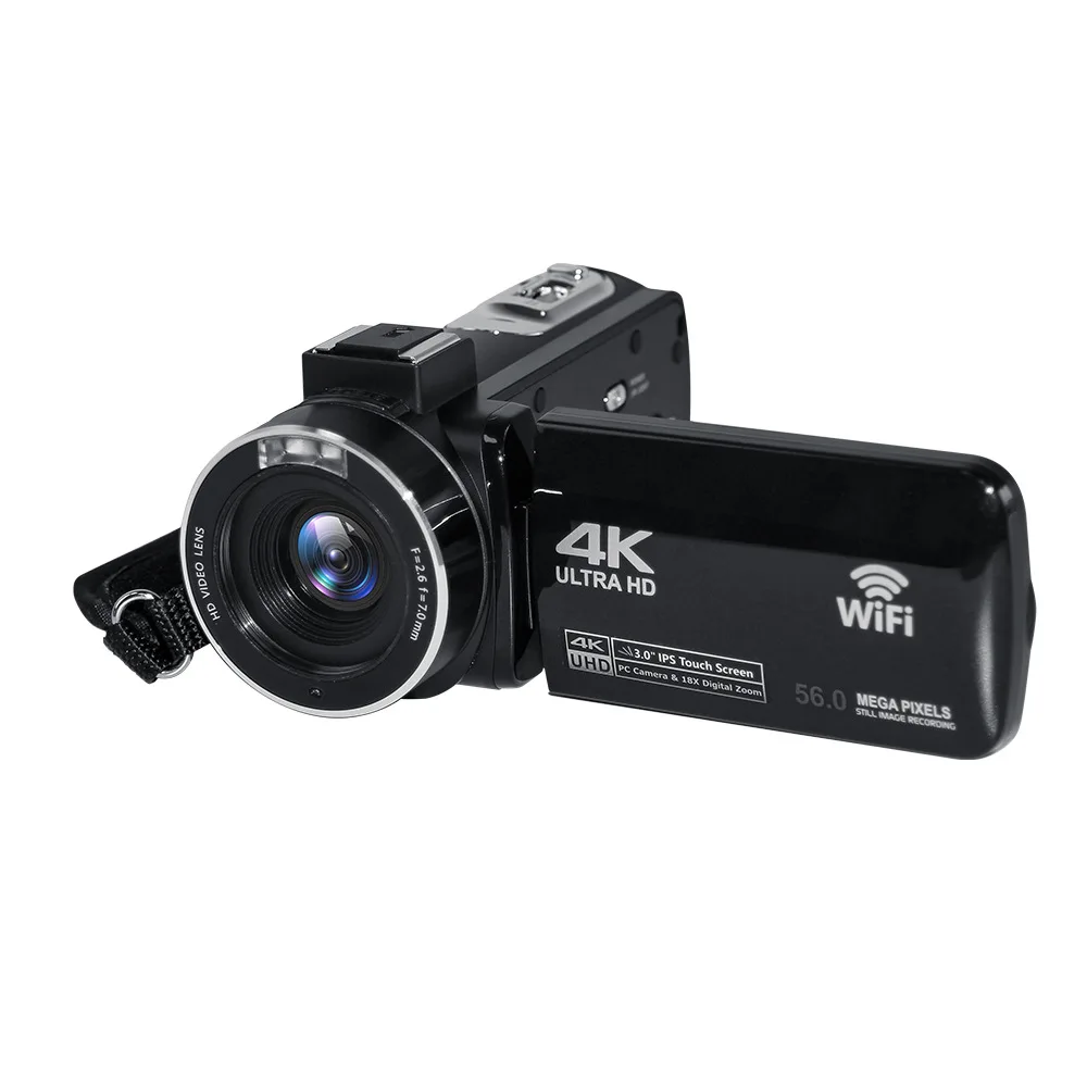 HD WIFI 4K Video Camera 64MP Camcorder 18X Digital Zoom for YouTube Live Streaming Vlogging