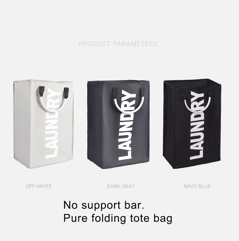 Cloth Laundry Basket Storage Bag Alloy Handle Foldable Hamper Waterproof Oxford Toy Organizer Large Capacity Laundry Bag