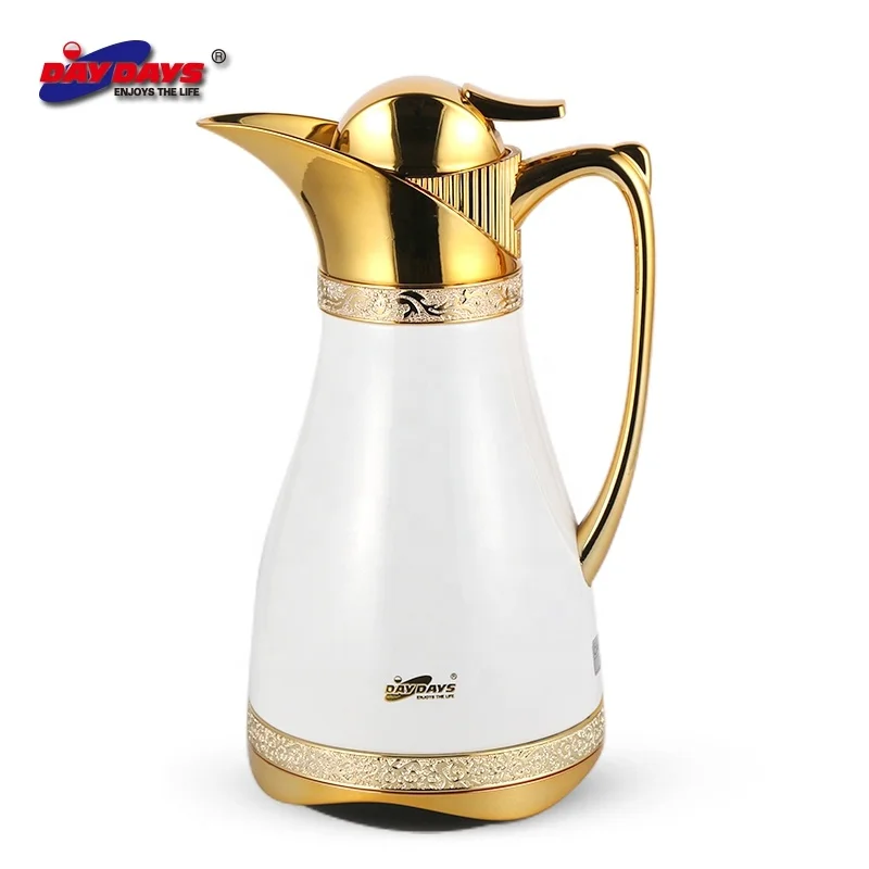1.0L Coffee Pot Stainless Steel Outer Turkish Style Glass Liner Day Days Vacuum Flask