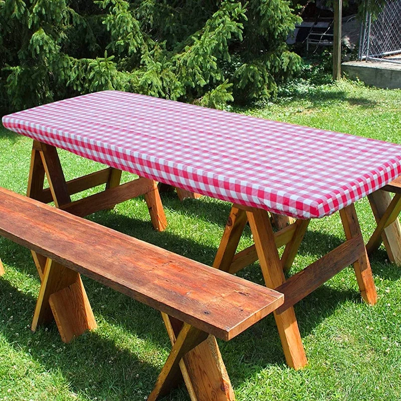 
Fitted Indoor and Outdoor Elastic Edged Heavy Duty Plastic Table Cove 
