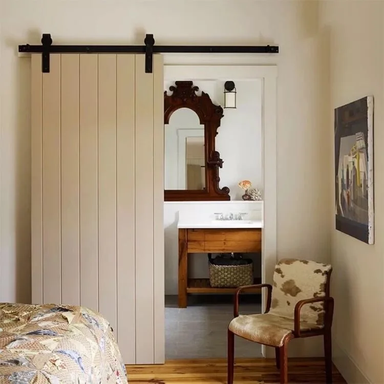 ABYAT Simple Interior Wooden Door Sliding Barn Door Slab Wooden Sliding Wall Partition Door
