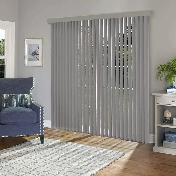 Manual Sheer Vertical Blinds Custom Size Classic Vinyl Vertical Blinds Window Shade for Sliding Doors Cordless Blinds