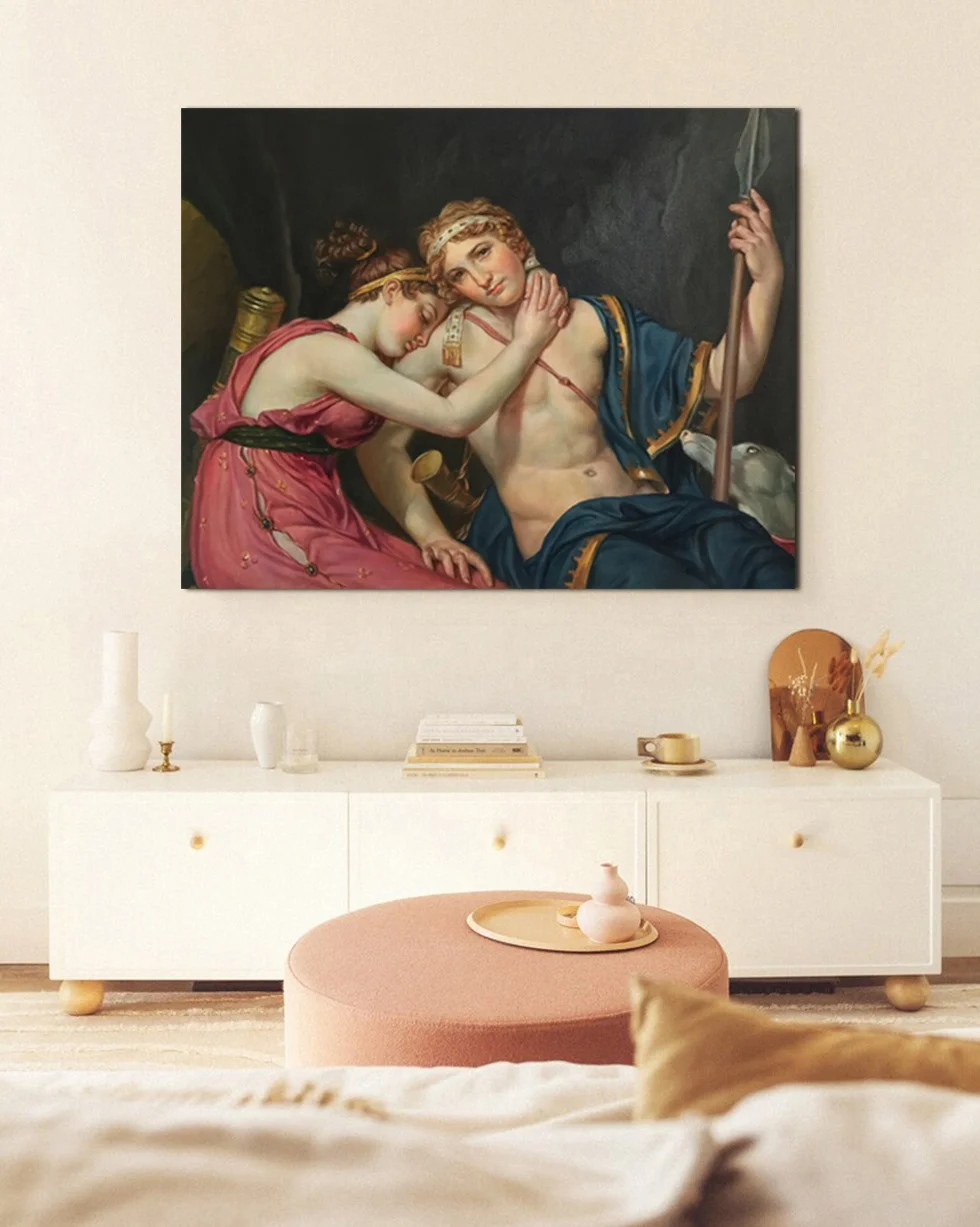 The Farewell of Telemachus and Eucharis от Жак-Луис Давида картина маслом на холсте