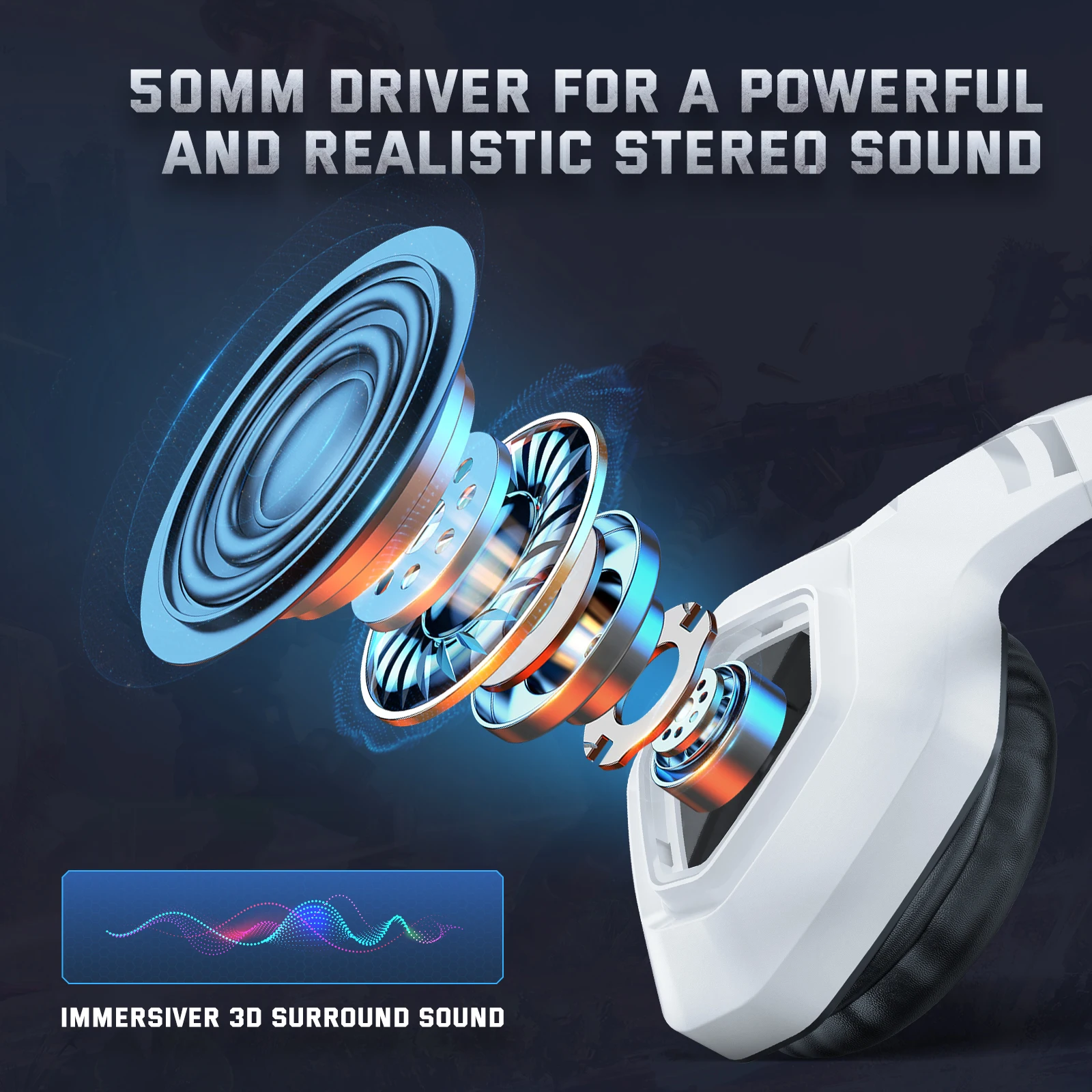 Onikuma K10 White Usb Gaming Headset Wired Rgb Stereo Headphone Pubg Noise Cancelling Auricular Ps4 Earphone