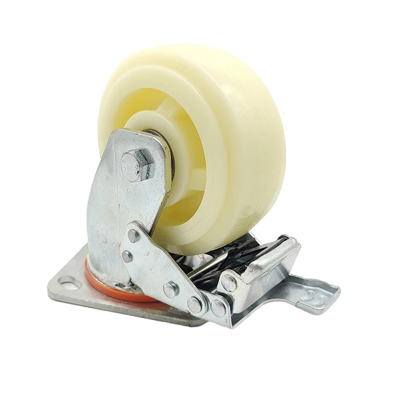 Industry Caster Wheels Fixed Caster 3/4 Inch Caster Wheel PVC PU Material Wheel Fixed Swivel Brake