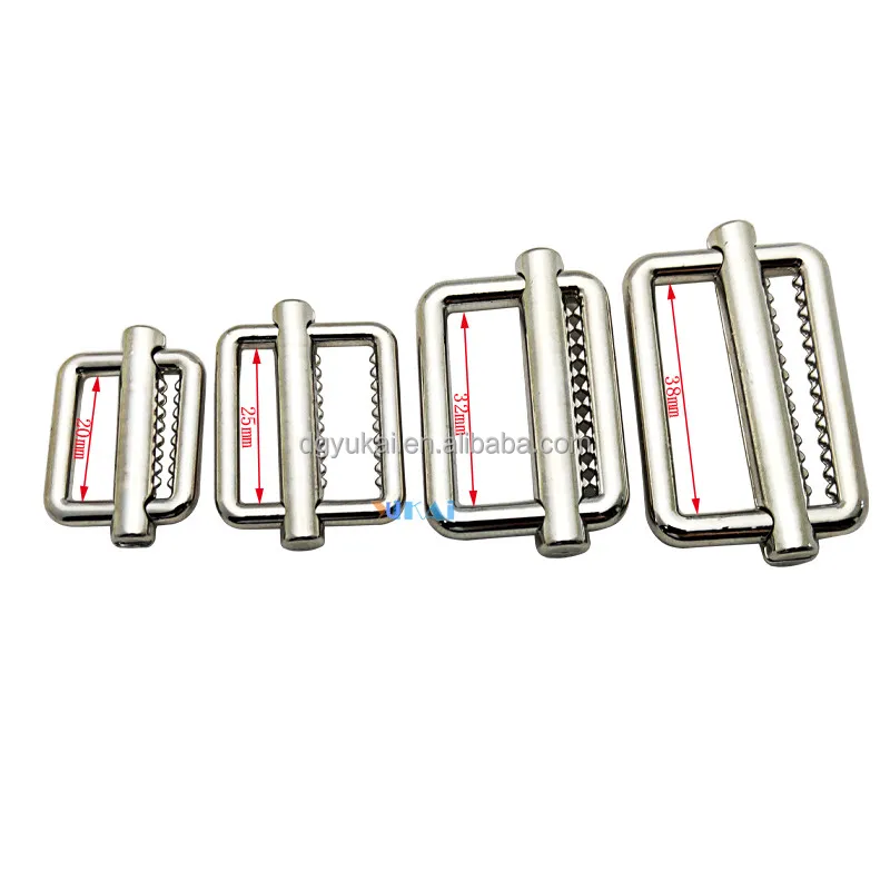 Wholesale metal slide adjuster metal belt buckle set with ring 20/25/32/38 mm