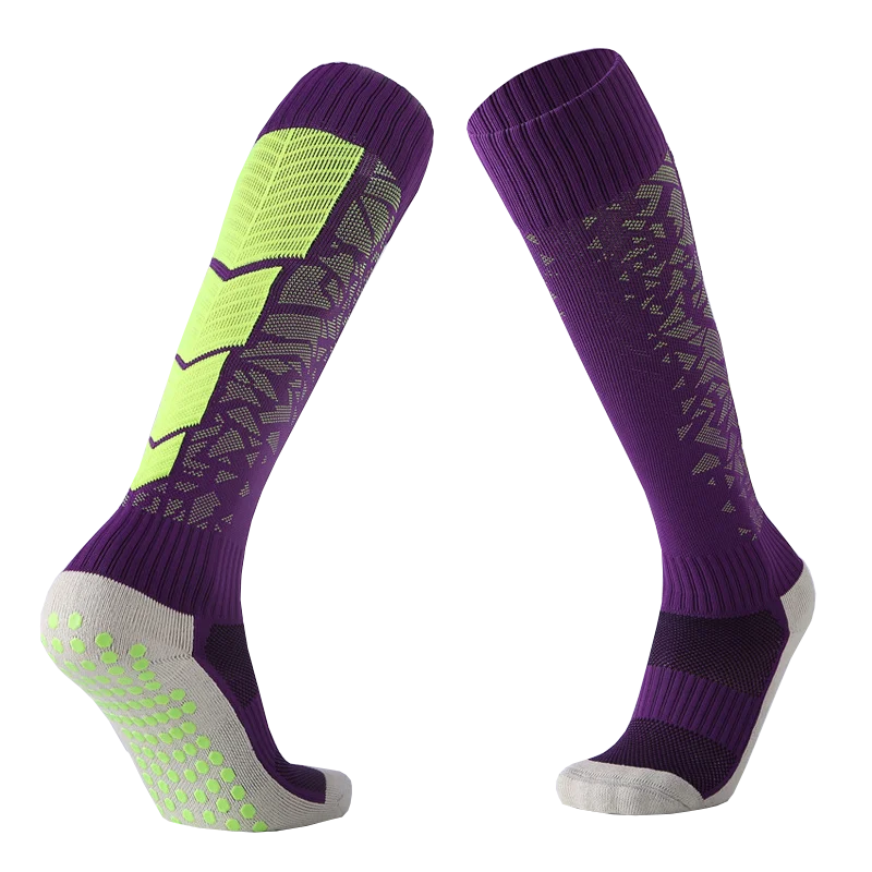 Team sports Antislip grip men long football socks non anti slip crew knee high breathable soccer socks for men
