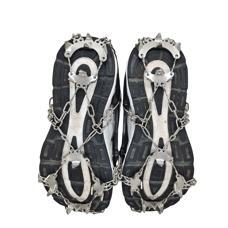 Crampons Ice Snow Grips Traction Cleats Shoes Grips with 19 Spikes Boots Shoes Safe Protect Lightweight Crampons