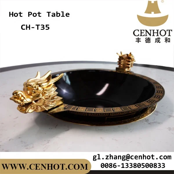 CENHOT  High Quality Stainless Steel Round Shape Hot Pot Dragon Stockpot