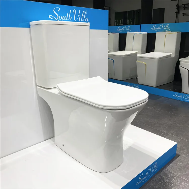 High Quality Ceramic Sanitary Ware Washdown Dual Flush Floor Mounted Bathroom Wc Square Toilet Bowl Ceramic Two Piece Toilets