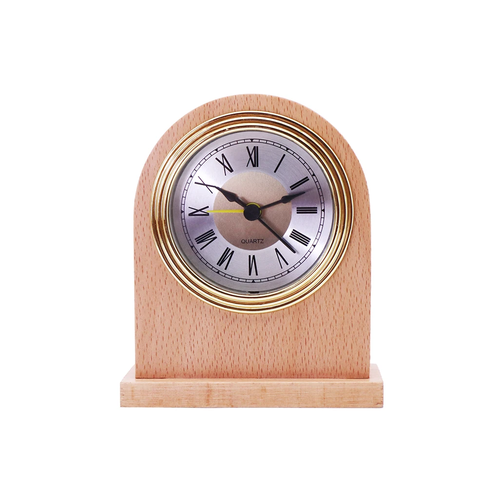 Natural wood colour table alarm clock, high quality wood desk clock