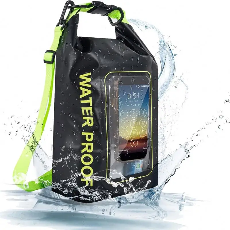 OEM/ODM 500D PVC Roll Top Pool Bag with Phone Pouch for Kayaking, Boating, Fishing, Camping, Beach, Travel