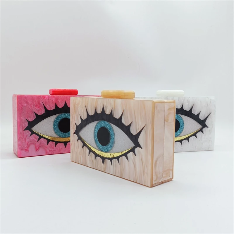 New Model fashion evil eye acrylic handbag purse evening clutch bag in 2022 Manufacturer custom logo