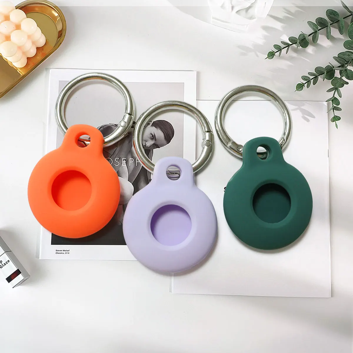 Silicone Case for  Airtag with Keychain Protective Cover Key Finder Tracker Pet Dog Itag Collar Necklace for Airtag cases