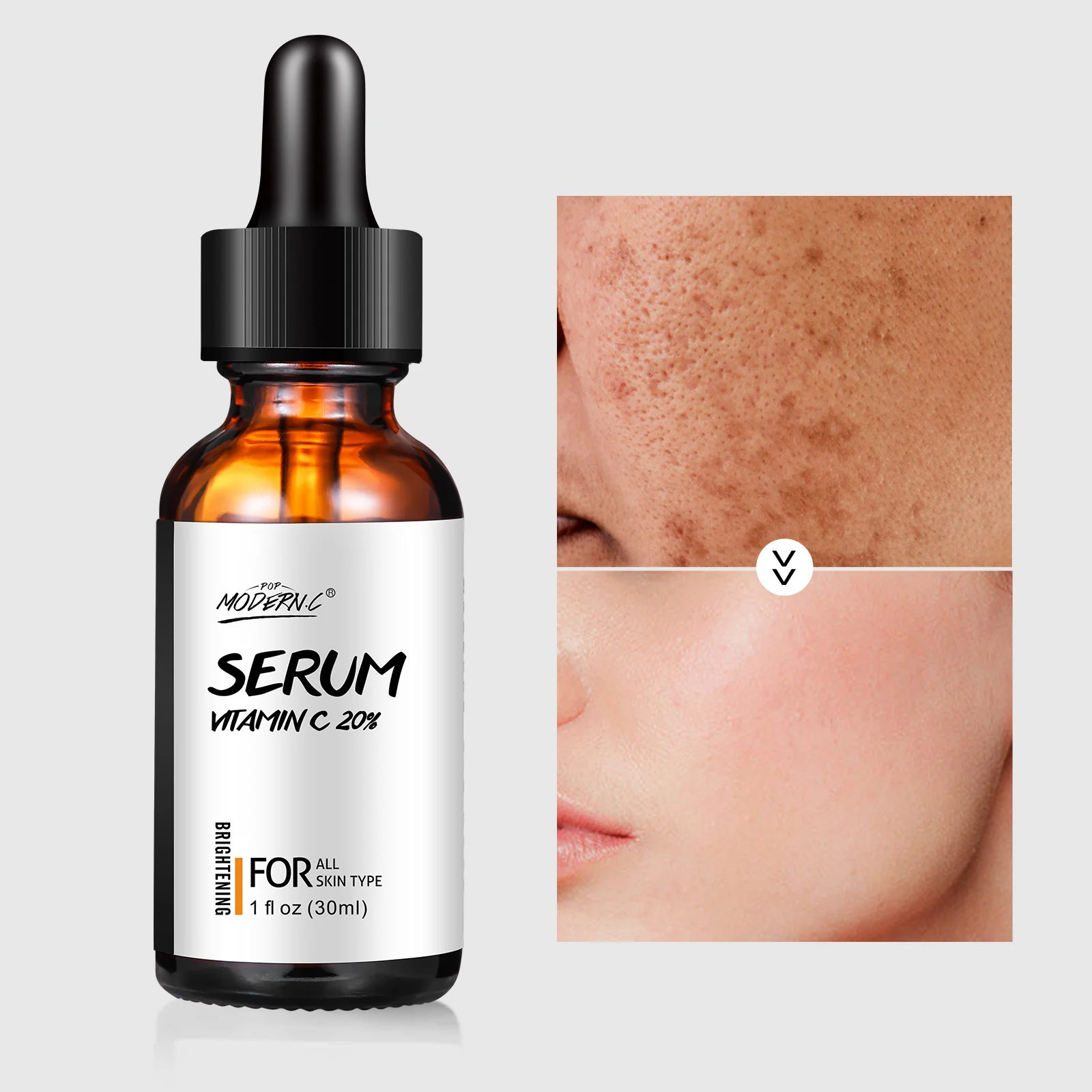 Skin Brightening Serum Vitamin C Serum with Hyaluronic Acid for Face 30ml Lightening Anti Aging Serum