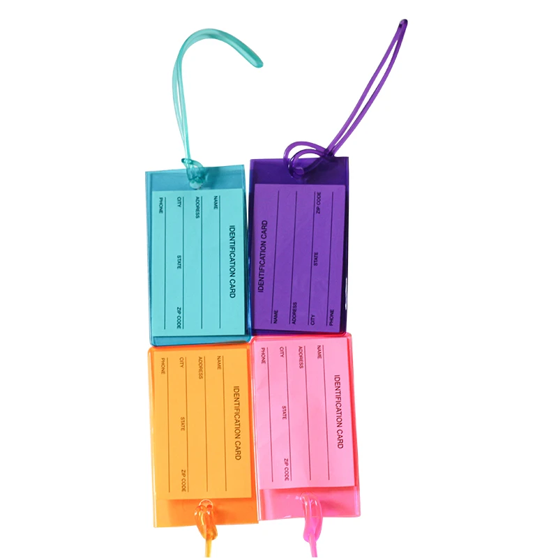 Wholesale Travelsky PVC Luggage Tag for Luggage Loss Prevention Colorful Custom Name Tag with Logo Plastic Baggage Tag