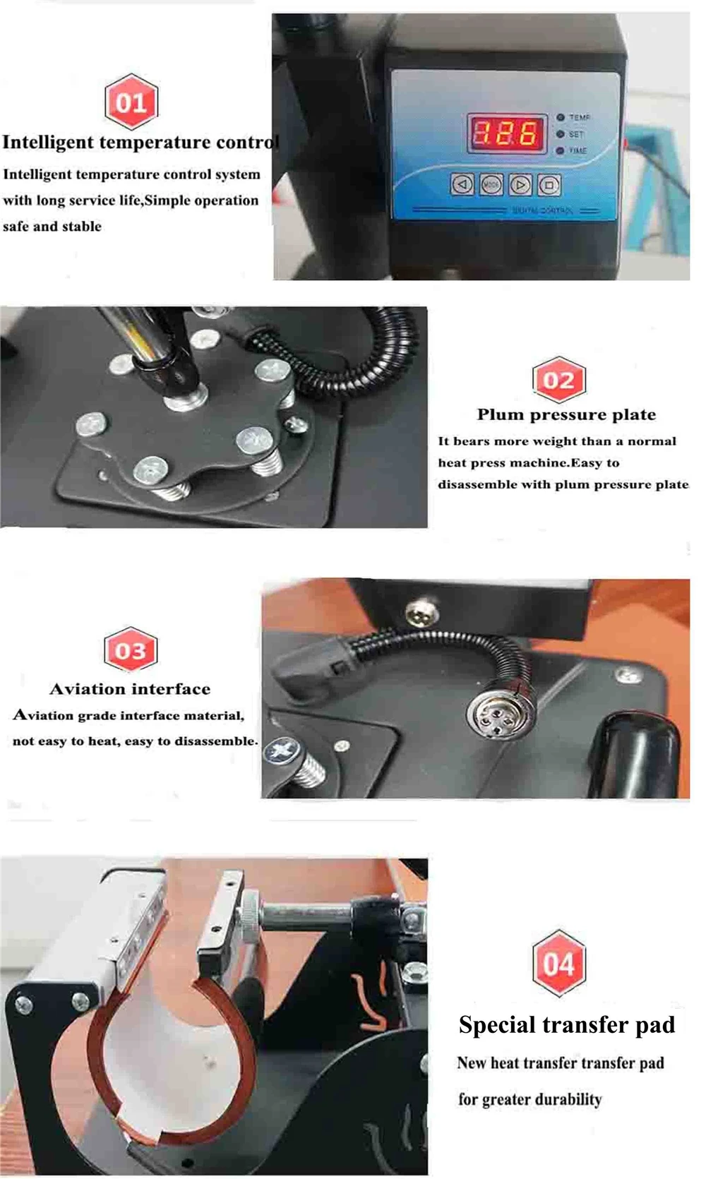 Press heat machine 8 in 1 Sublimation Machine for Mug t-shirt plate printer cap machine with CE certificate