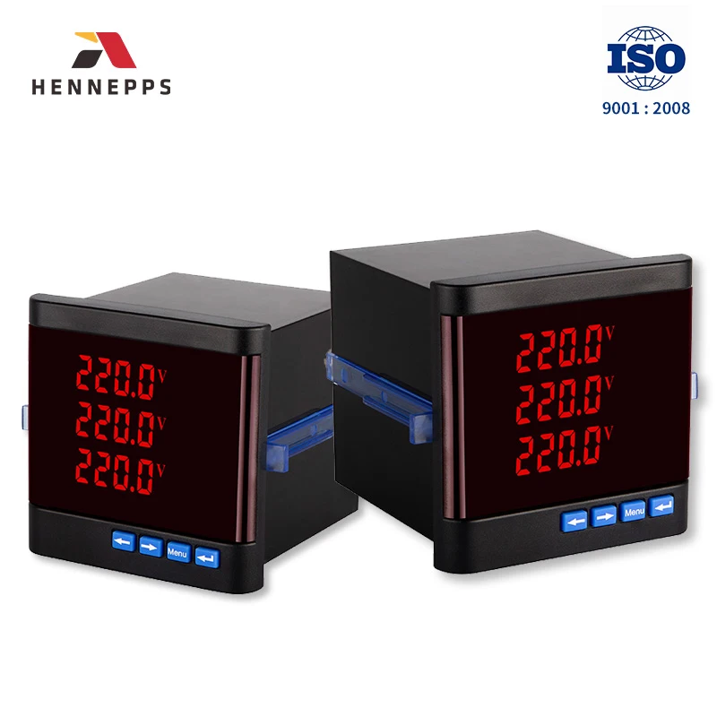 Цифровой измеритель напряжения Hennepps трехфазный умный светодиодный цифровой панельный переменного тока