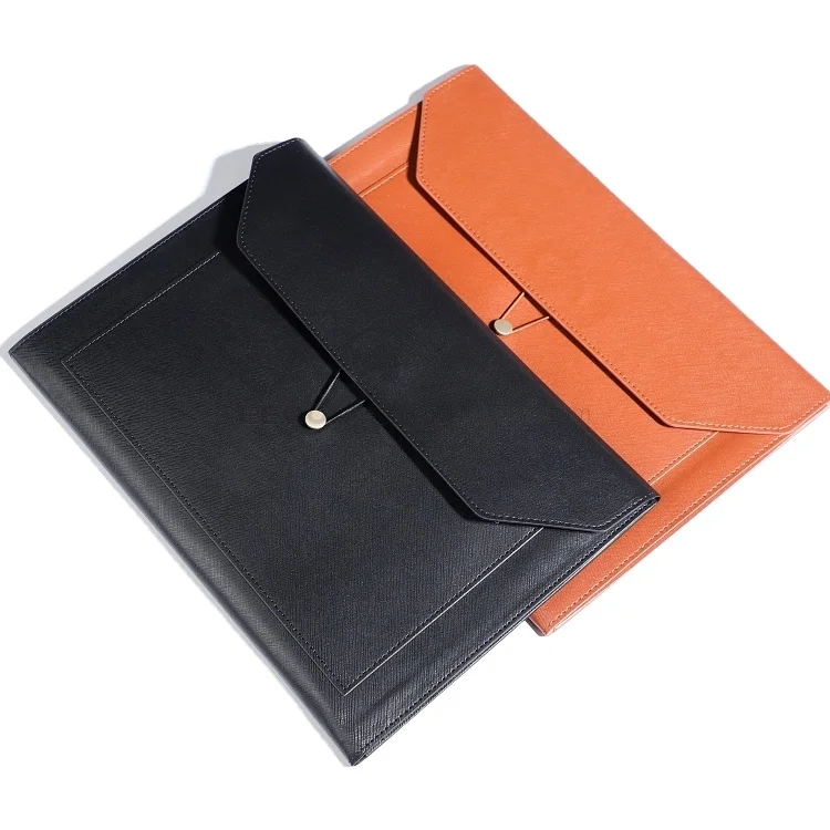 Hot Sell Office Business School Waterproof Document Storage Bag Organizer Portfolio Case A4 Pu Leather Custom Logo File Folders