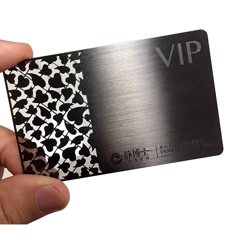 Customized High-End Stainless Steel Electroplated Black Metal Business Card