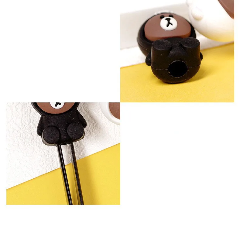 Cute Cartoon Silicone Bear Nail Dead Skin Scissors Protective Cover Manicure Tools Cuticle Nipper Tweezers Anti-fall Sleeve Cap