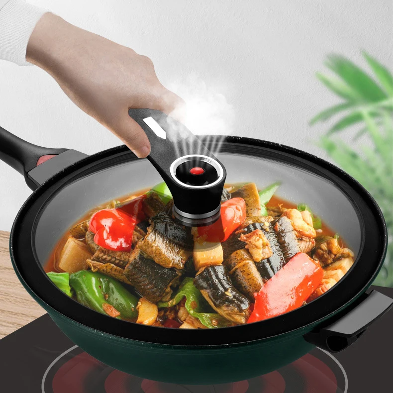 Household gas stove induction cooker universal cooking frying pan flat-bottomed non-stick pan