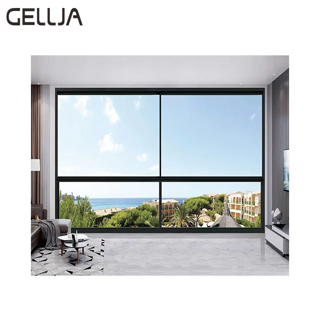 Large Glass Super House Windows Electric Smart Lift Soundproof Casement Aluminum Alloy Frame Remote Control Lifting Window