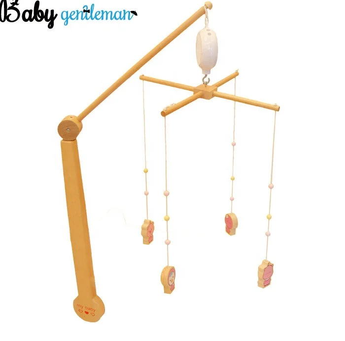 High quality bedroom nursery decor wooden hanging crib mobile for baby Z08317K