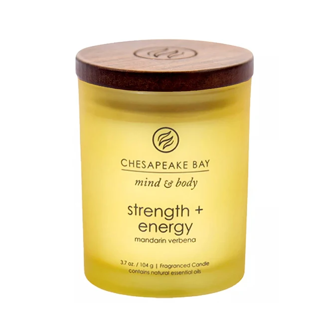 Luxury Natural Soy Candle in Frosted Glass Jar with Wooden Lid Scented Pillar Holiday Occasions-for Christmas New Year Ramadan