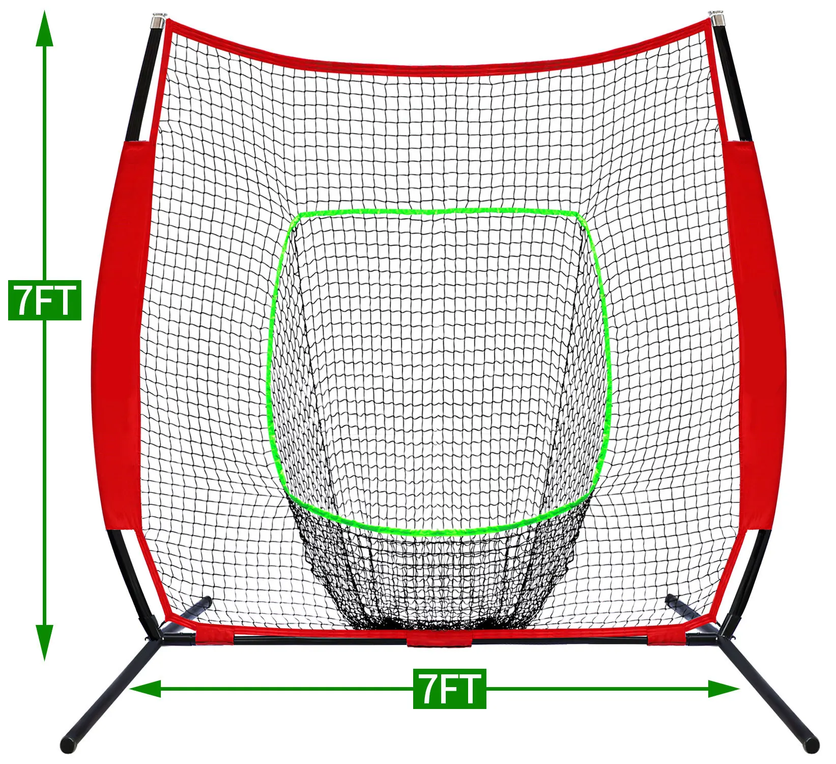 Baseball and Softball Practice Net 7x7ft Portable Hitting Pitching Batting Training Net