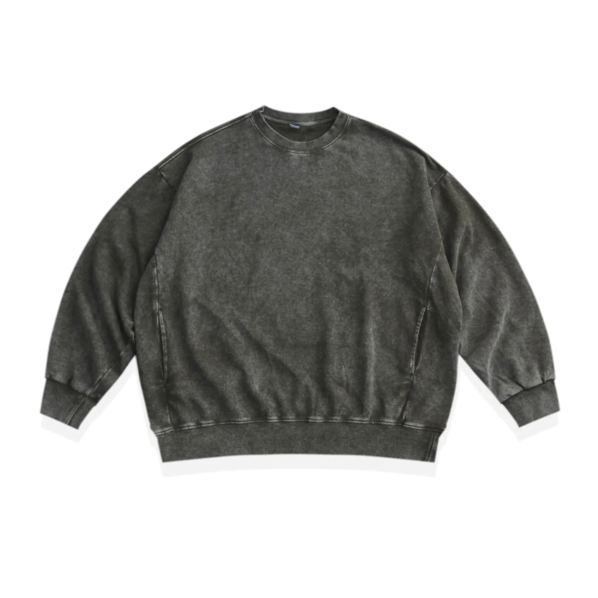 Oversize hip hop boxy fit blank sweater crew neck hoodie premium heavy cotton polyester mock neck crewneck custom sweatshirt men