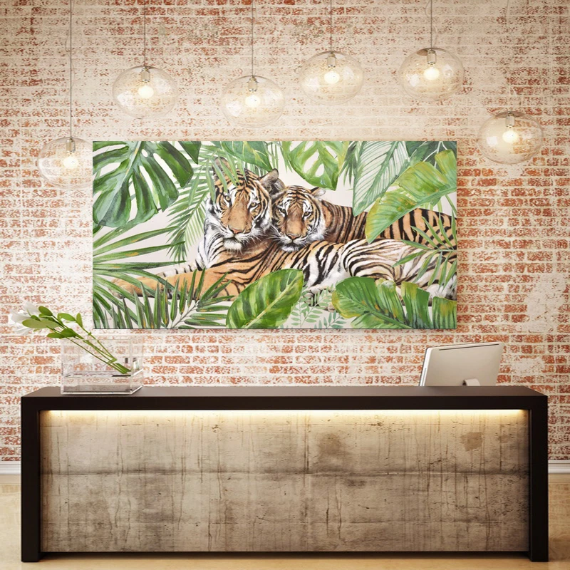 
Hot Selling Print Painting Animal Oil Modern Tiger Picture on Canvas Ready to Hang Handpainted 
