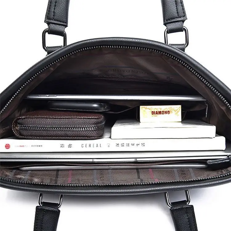 Free Sample fashionable styles black cowhide computer student laptop bag 15.6 inch women