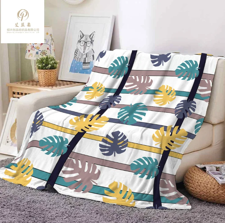 
Custom high quality 100 Polyester flannel fleece blanket 