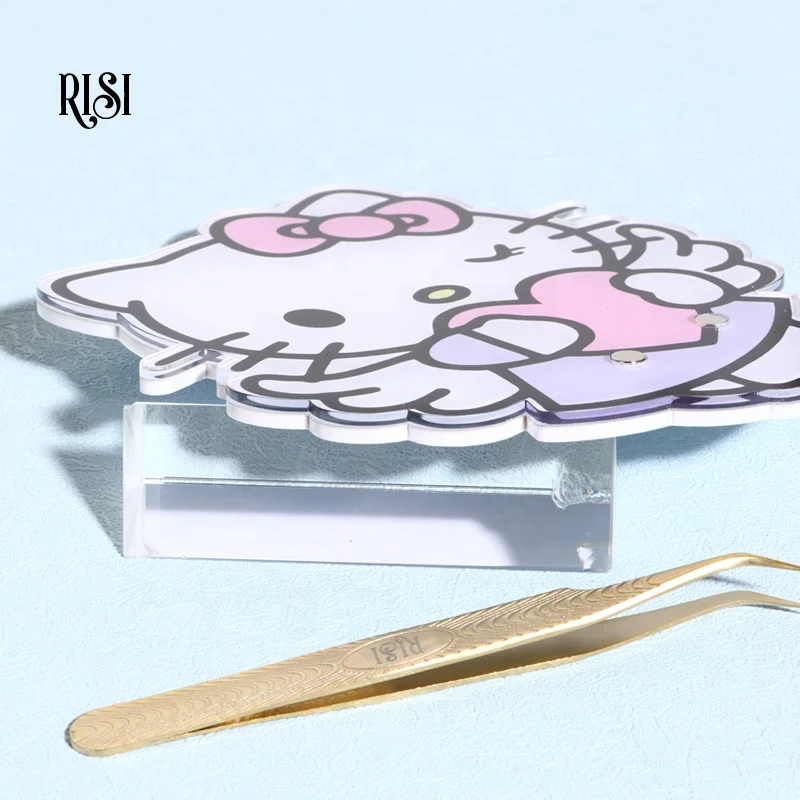 RISI Hello Kitty Private Label Eyelash Extension Lash Plate Acrylic Lash Pallet Palette Lash Tile With Magnet