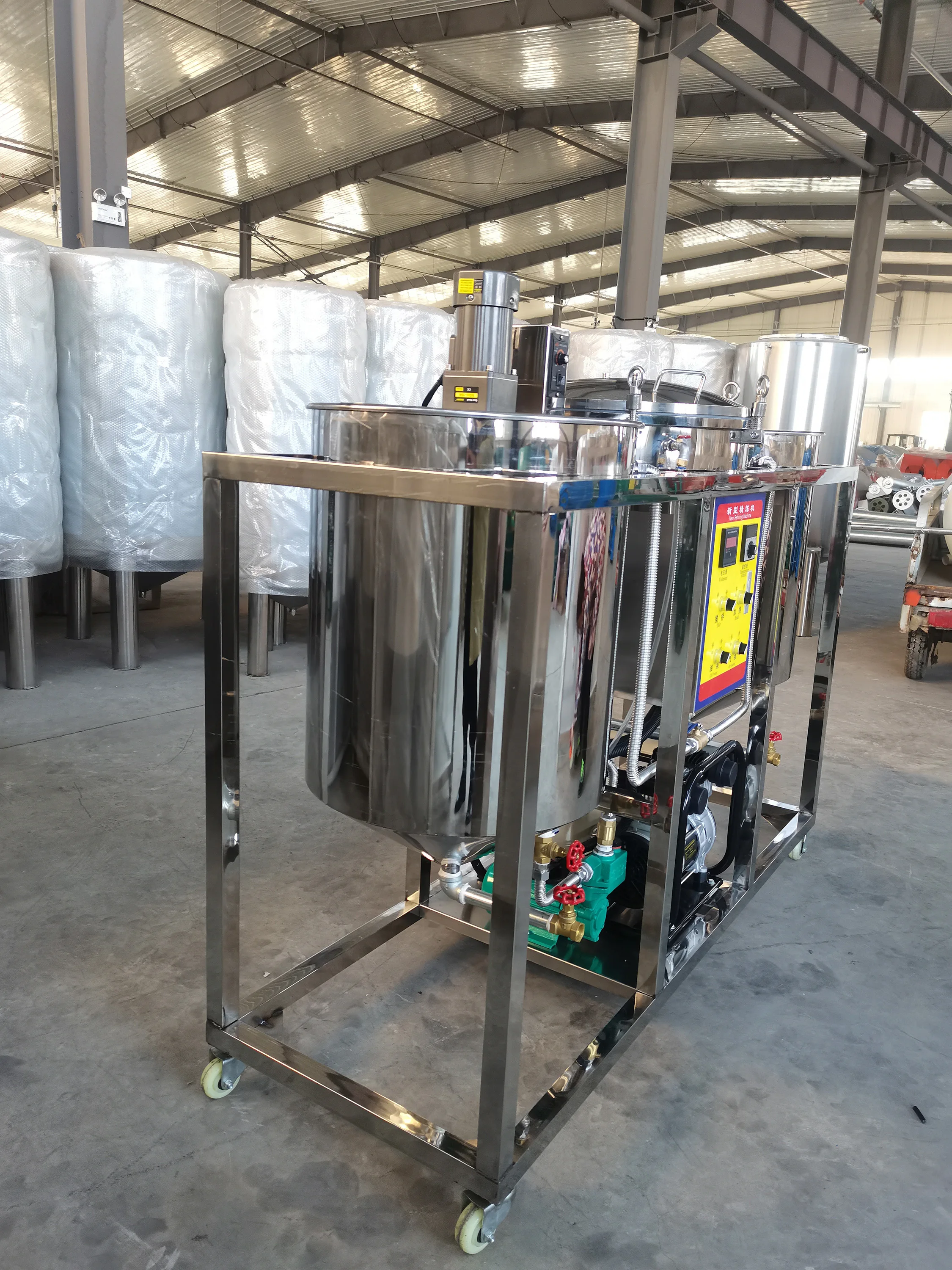 Vegetable Edible Rapeseed Soybean Peanut Oil Refining machine HJ-JLYJ200 Mustard Sunflower Cooking Oil Refinery plant