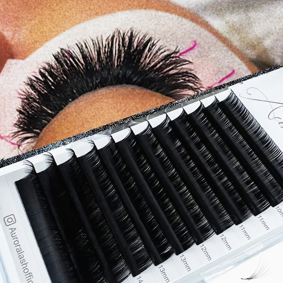 Wholesale individual mink eyelashes dark & fluffy lash trays siberian mink lash tray cashmere lash extensions