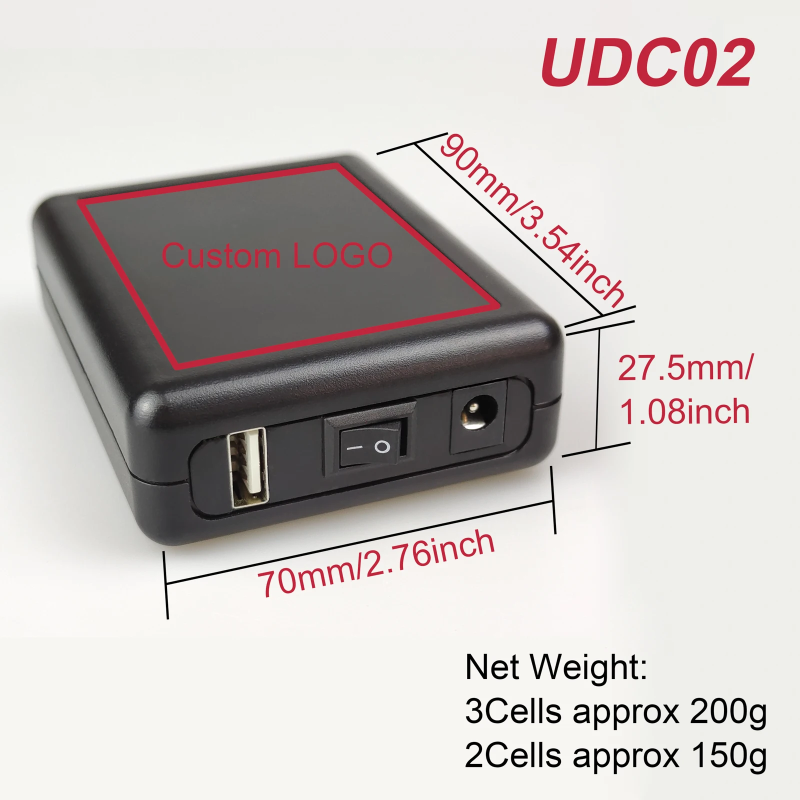UDC02 7200mAh 5V USB 9V 12V DC Multi Output Online DC Mini UPS for Wifi Router Modem Mobile Phone