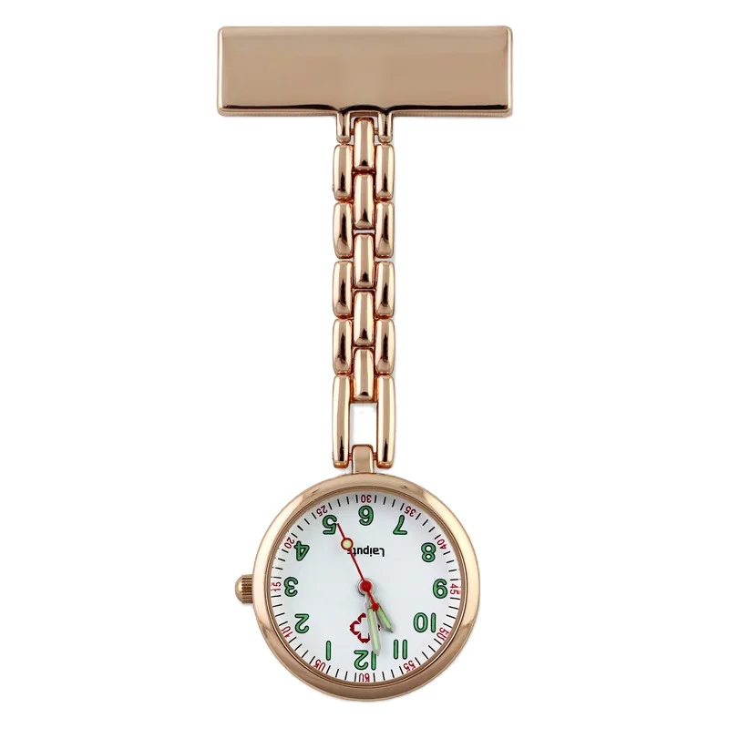 Мужские и женские наручные часы со светящимся зажимом из сплава, нагрудные часы для медсестер, подвесные карманные часы