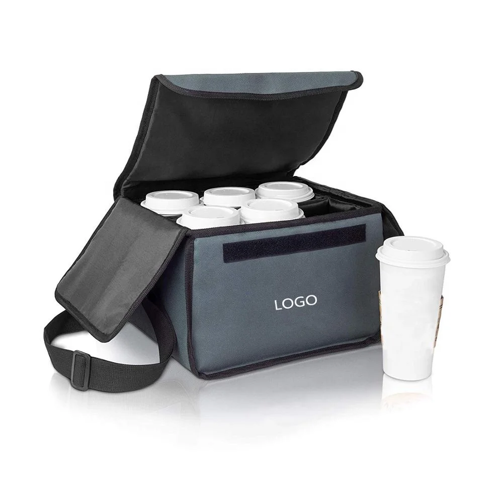 Insulated Drink Coffee Carrier Bottle Cup Holder Tote Bag Coffee Delivery to Go Drink Caddy Bag