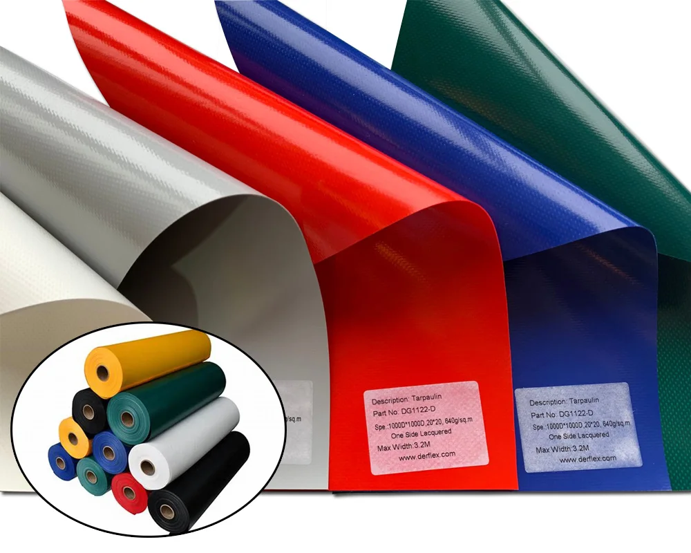 Fire Retardant Tarpaulin Roll PVC Coated Polyester Tarpaulin Fabric for Tensile Membrane Building Structures