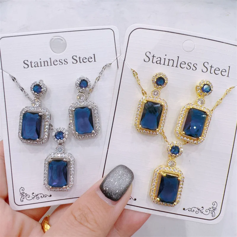 20% OFF Wholesale Simple and Versatile Clavicle Chain Factory Wholesale Direct Fashion Jewelry Diamond Necklace Earring Set