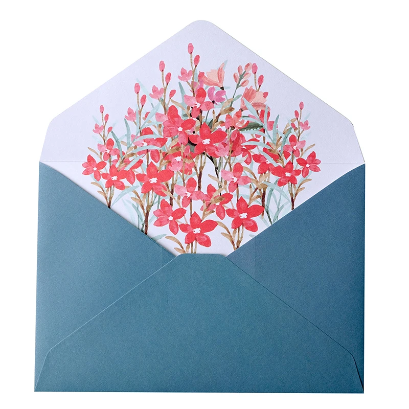 wholesale 4-Color Offset Printing Floral Letter paper Set for Business Ordinary Logo Writing Paper Packaging Wallet Envelope