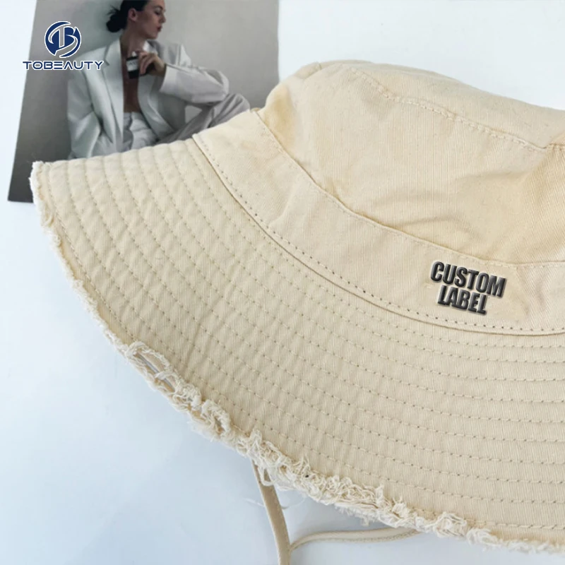 High Quality Trendy Distressed Cotton Plain Bucket Hat Custom Hats Fisherman Caps