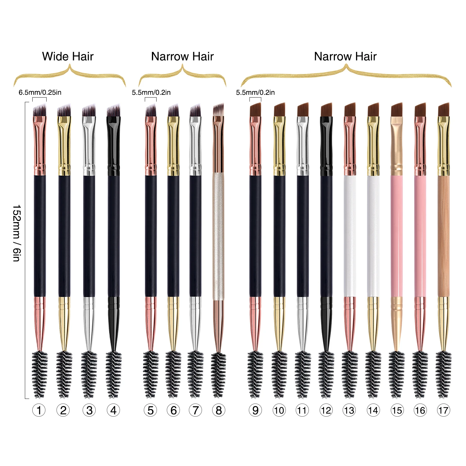
BUEART High Quality Double head Single Eyebrow Brush Eye Lash mascara Brush 