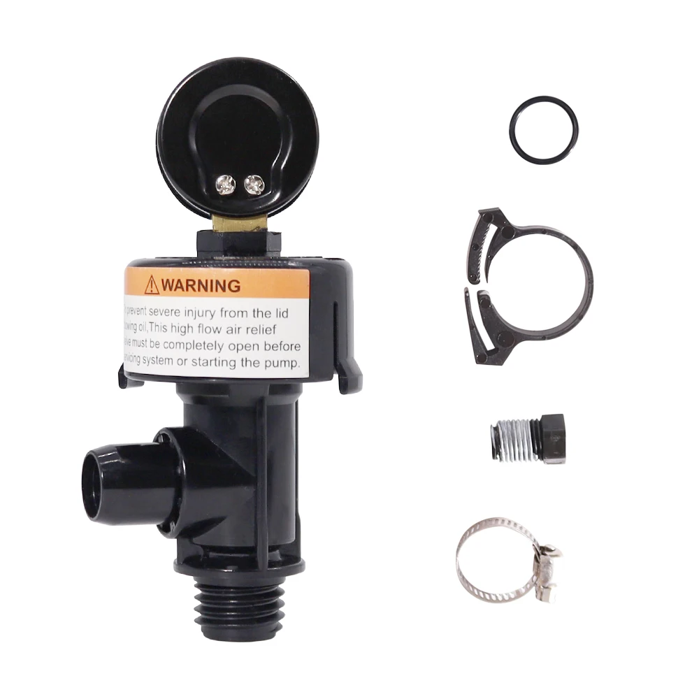 98209800 High Flow Manual Relief Valve/Air Relief Manual Valve Assembly with Black or Stainless steel Pressure Gauge