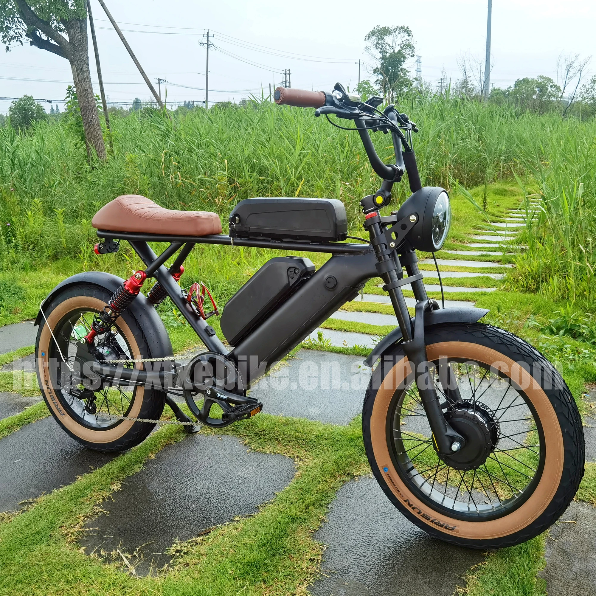 Dual Motor 48V F 500W & R 750W Powerful Electric Fat Bike 3 Battery Long Range Retro E-bikes Snow Electronic Bicycle